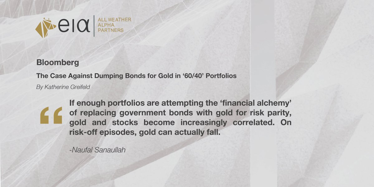 Probably a good time as well to plug my homeboy  @naufalsanaullah and his comments on bond vs gold in a diversified portfolio. 9/
