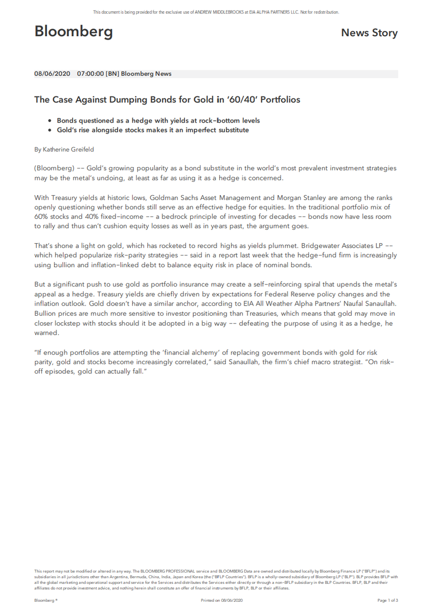 Probably a good time as well to plug my homeboy  @naufalsanaullah and his comments on bond vs gold in a diversified portfolio. 9/