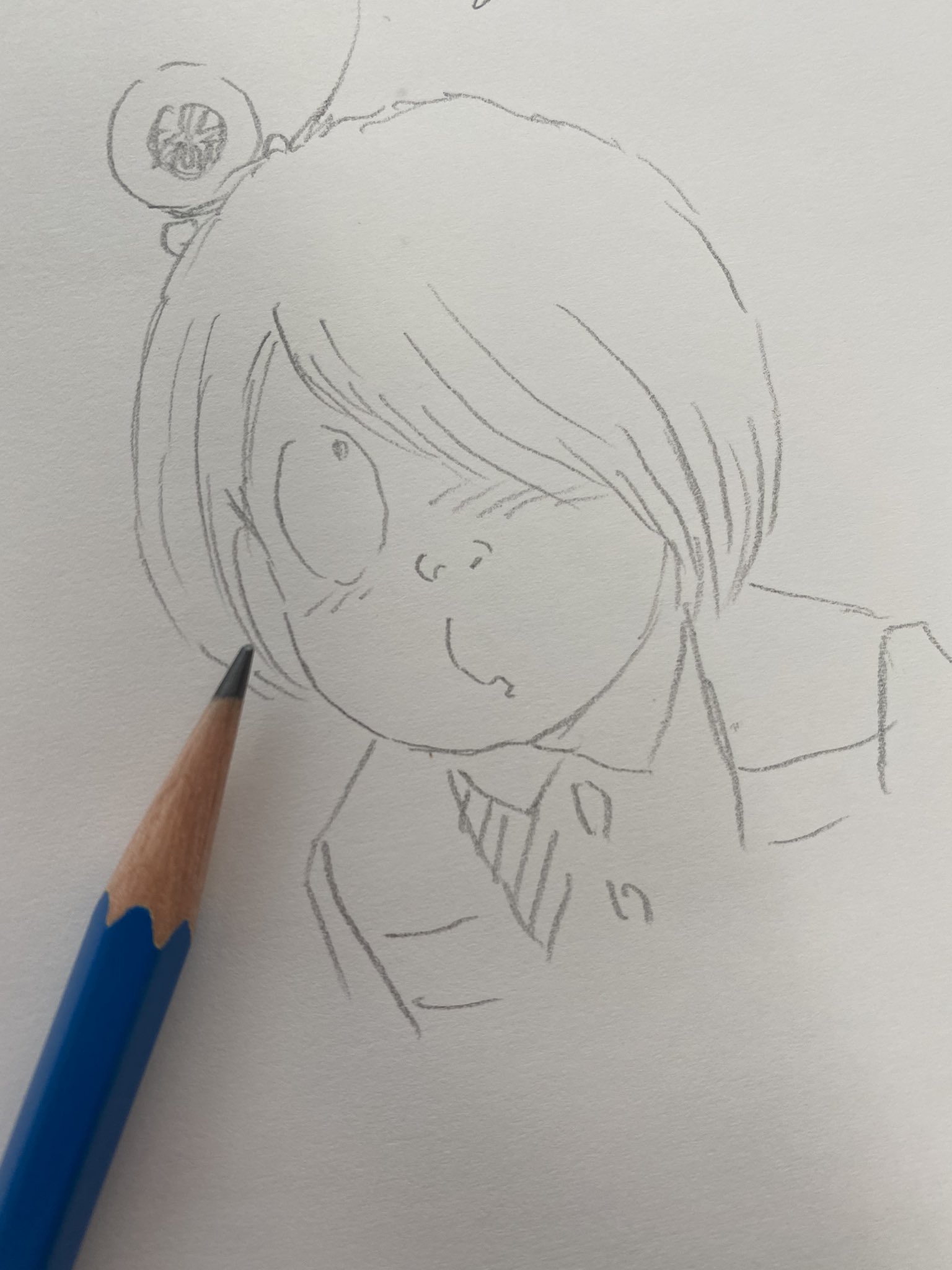 二ノ宮知子 朝の3分お絵描きタイム なんとなく鬼太郎 子供の頃のヒーロー 忙しいので1分絵になってしまった 下駄まで描きたかったな