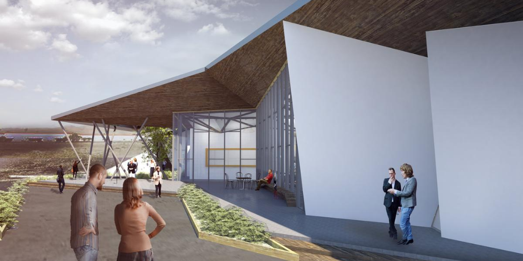 BurgeoningArch's tweet photo. The Coachella Valley is renowned for its music festivals &amp; agriculture &amp; the new facility takes inspiration from these distinctive cultural and agrarian uses. Our objective with the TKB building design is to create a sunlit space that showcases the exceptional desert locale. https://t.co/nFU12kQxd3