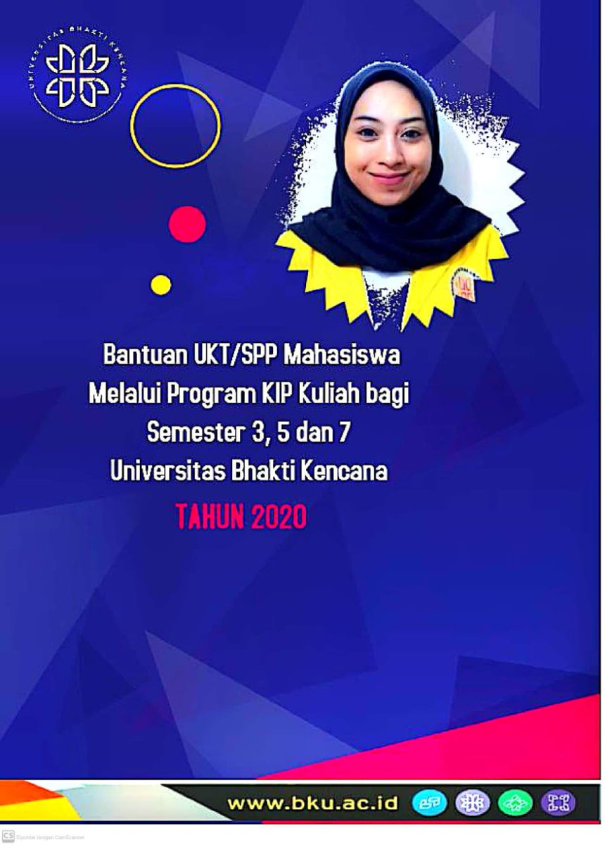 BPM_FF's tweet photo. Assalamualaikum wr.wb

Dimasa adaptasi kebiasaan baru ini, universitas Bhakti kencana membuka pendaftaran bagi para mahasiswa/i untuk mendapatkan bantuan UKT/SPP melalui program KIP kuliah bagi semester 3,5,7

cek selengkapnya di website
https://t.co/Z9d7YLgw9y https://t.co/P9TYMJC6m2