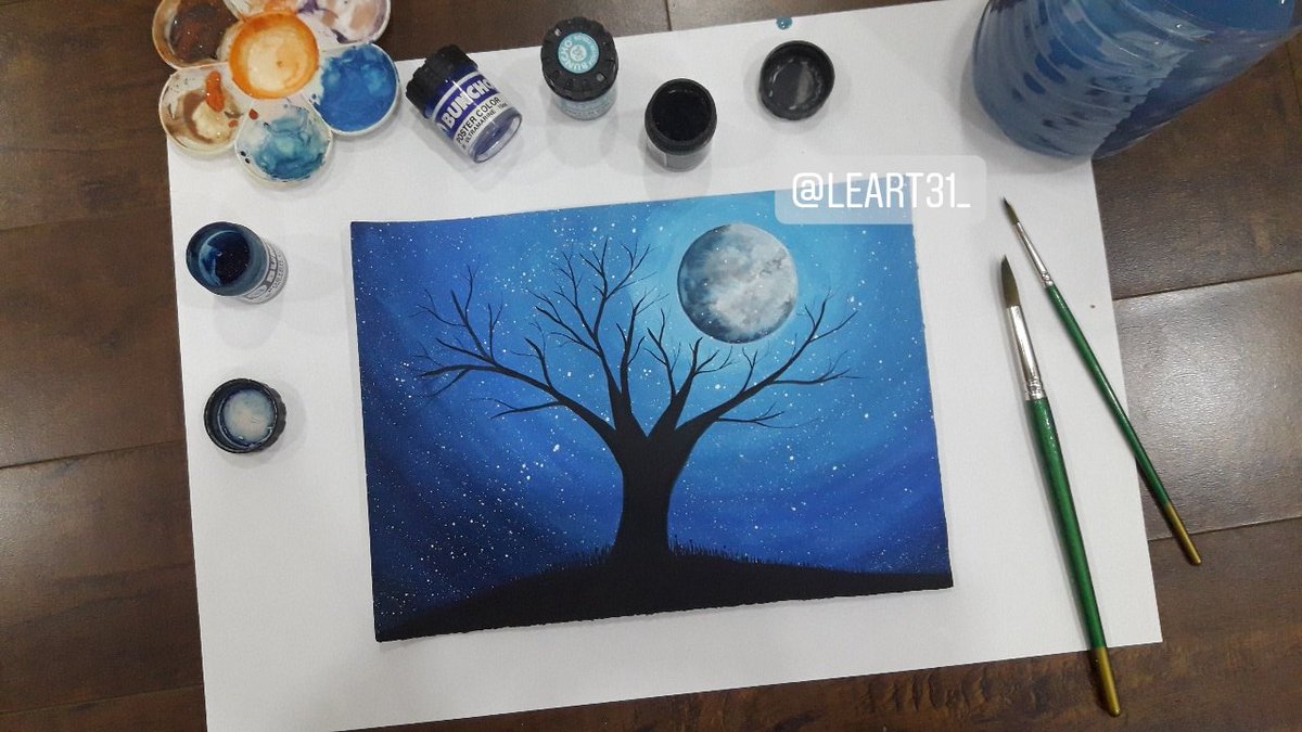 leart31_'s tweet photo. Calming blue watercolor painting 🌌 https://t.co/oBcWXq9K6T