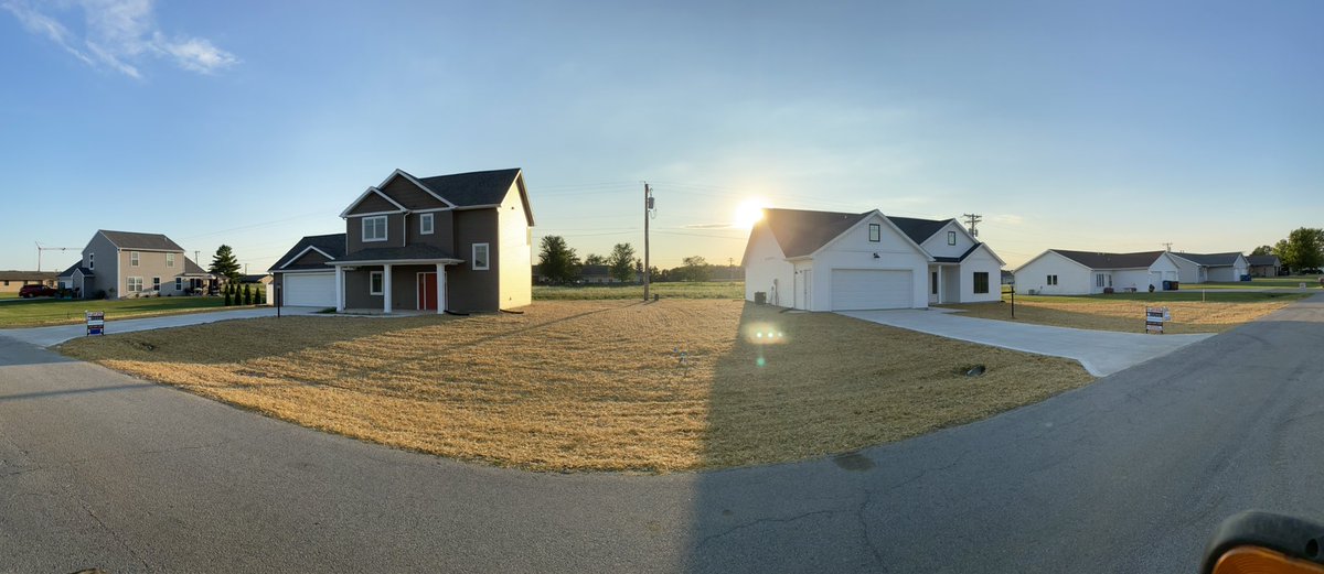 Nothing beats an Indiana sunset and freshly seeded yards 🌅