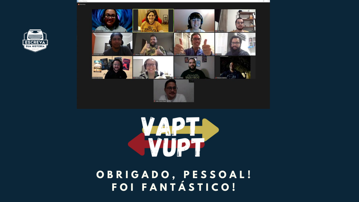 fabiombarreto's tweet photo. Ontem, encerramos a primeira turma do #VaptVupt, ministrado pela @janapbianchi, com festinhas, muitas dicas e novas amizades forjadas!
Obrigado a todos que participaram! https://t.co/YpAWm3YoE4