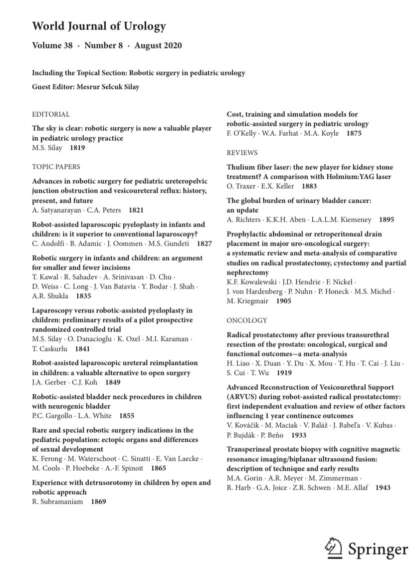 Selçuk Sılay🩺 (@selcuksilay) on Twitter photo ‘’Robotic surgery in pediatric urology’’It is a true honor for me to be the guest editor of <a href="/wjurol/">World Journal of Urology</a> in August issue.Special thx to all experts in the field who contributed🌹 @pgargollo <a href="/FardodOKelly/">Fardod O'Kelly</a> <a href="/AFSpinoit/">AFrançoise Spinoit</a> <a href="/ckohmd1/">Chester Koh, MD, MBA</a> <a href="/surgram/">Ramnath Subramaniam</a> <a href="/aseemrshukla/">Aseem Shukla</a> #craigpeters #mohangundeti <a href="/mikaraman/">M. İHSAN KARAMAN, MD, PhD</a> ‘’Robotic surgery in pediatric urology’’It is a true honor for me to be the guest editor of <a href="/wjurol/">World Journal of Urology</a> in August issue.Special thx to all experts in the field who contributed🌹 @pgargollo <a href="/FardodOKelly/">Fardod O'Kelly</a> <a href="/AFSpinoit/">AFrançoise Spinoit</a> <a href="/ckohmd1/">Chester Koh, MD, MBA</a> <a href="/surgram/">Ramnath Subramaniam</a> <a href="/aseemrshukla/">Aseem Shukla</a> #craigpeters #mohangundeti <a href="/mikaraman/">M. İHSAN KARAMAN, MD, PhD</a>