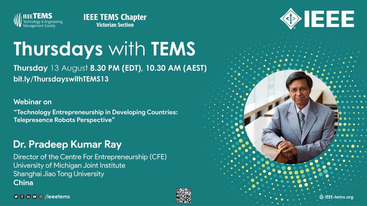 IEEETEMS's tweet image. IEEE TEMS brings to you insightful sessions every Thursday as a part of Thursday&apos;s with TEMS initiative. 

Here are the topics and speakers for the month of August 2020!

Register yourself and we look forward to your presence in these exclusive Webinars. 

#IEEE #IEEETEMS