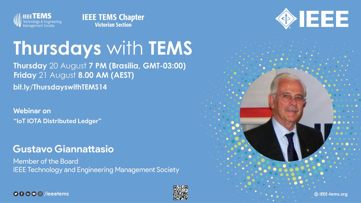 IEEETEMS's tweet image. IEEE TEMS brings to you insightful sessions every Thursday as a part of Thursday&apos;s with TEMS initiative. 

Here are the topics and speakers for the month of August 2020!

Register yourself and we look forward to your presence in these exclusive Webinars. 

#IEEE #IEEETEMS