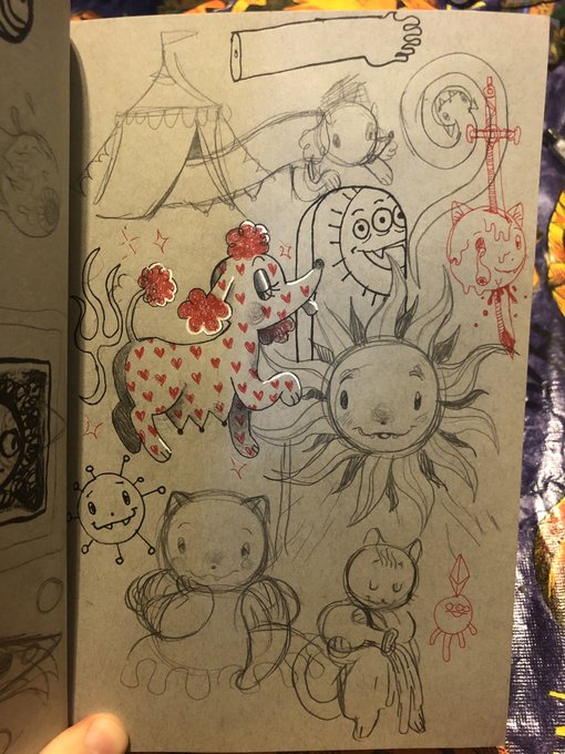 The original scribble pages for my recent work! Hidden in them is also the base of my next piece 