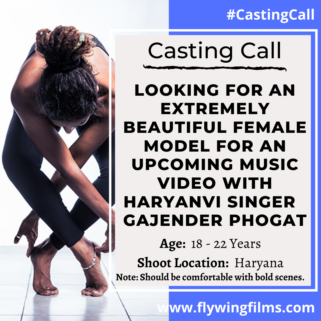 FlywingFilms's tweet photo. #FlyWingFilms #CastingCall

Required a very beautiful Female Model who can Dance well for a Music Video shoot with renowned singer Gajender Phogat.

Age: 18-22 years
Shooting will be held in August 2020 in Haryana.
Register at -
https://t.co/3stNReFbfj

#CastingAgency #Models https://t.co/lci8PVudYQ