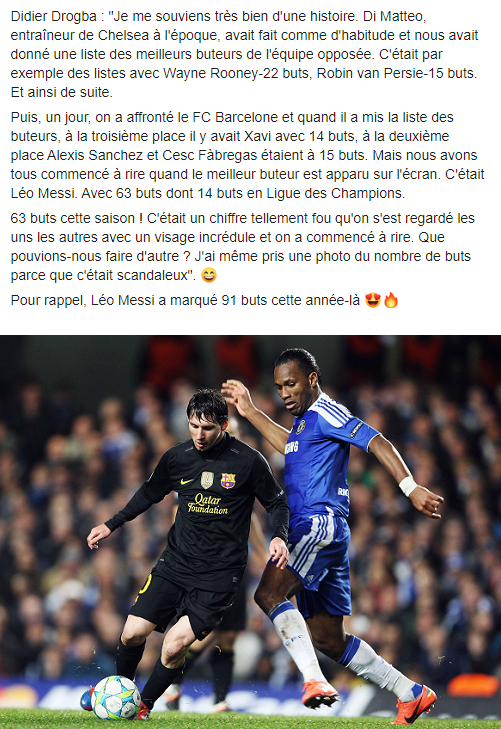 LMDFoot_'s tweet photo. Cette anecdote de Didier Drogba juste avant d'affronter le Barça et Messi en 2012 😄 https://t.co/eVN5GBl7j0