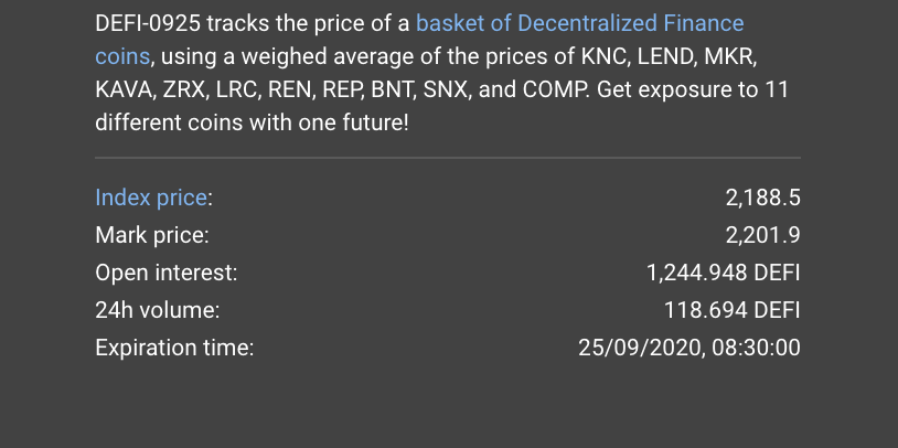  $DEFI  $BTCbuy sept vs sell perpsPerps funding AY 5 day avg: 148%Sept implied funding AY: 4.5%Account lev: 20%Spreading 3* account sizeDaily exp pnl: 1.18% (of account size)Risk: ADL (lesser since DEFI is an index)