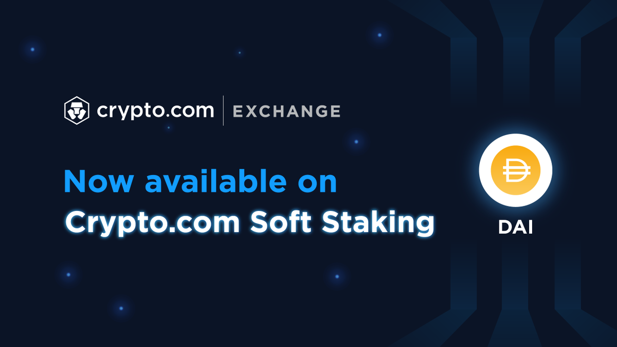 Earn up to 4% p.a. on your $DAI with Soft Staking on the Exchange! Earn daily interest paid in #DAI, no lock-up required 😍 
Earn up to 5% on idle funds in 22 coins with Crypto.com Soft Staking! Details here: blog.crypto.com/dai-now-availa… #CRO #CryptoComExchange