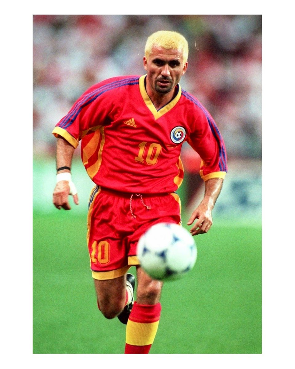 Art Of Football On Twitter Gheorghe Hagi Leading His Side Of Bleach Blonde Compatriots At France 98