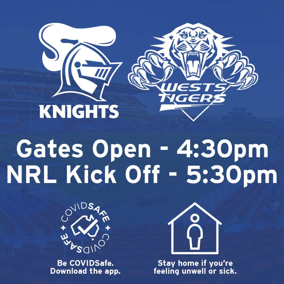 The @NRLKnights are back home tomorrow! ⚔️ In accordance with our COVID Safety Plan, the venue has been cleaned and looks forward to hosting members. Patrons are reminded they must stay home if they’re unwell or display any symptoms and get tested. ℹ️ bit.ly/3gAZHIf