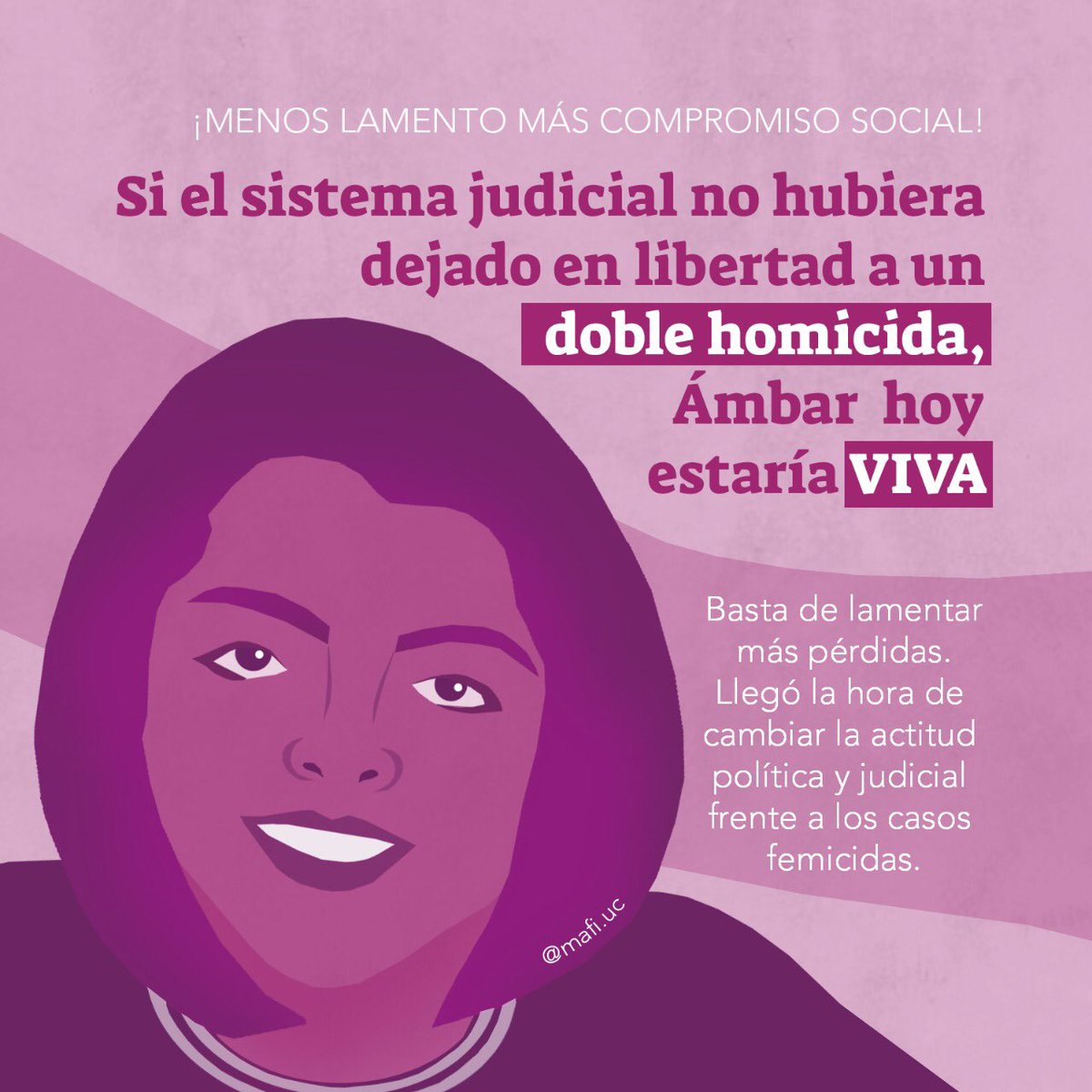 ucmafi's tweet photo. #JusticiaparaAmbar #Chile Basta de lamentar más perdidas, llegó la hora de cambiar el sistema judicial y la actitud de políticos frente a los casos femicidas, ¡MENOS LAMENTO MÁS COMPROMISO SOCIAL! https://t.co/OsrWRhHIJ4