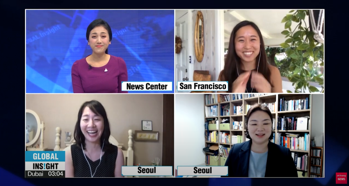 NewsArirang's tweet photo. #Love goes online during #COVID19. @dawoonkang Chief Dating Officer & Co-founder of @coffeembagel, Corporate language trainer Sharon Yoo & Sungshin Women's Univ. Psychology Prof @dralysuh talk about how virtual dates can outlast. https://t.co/YCMVXjfBBI #romance #futuredating https://t.co/esxN1bLeP2