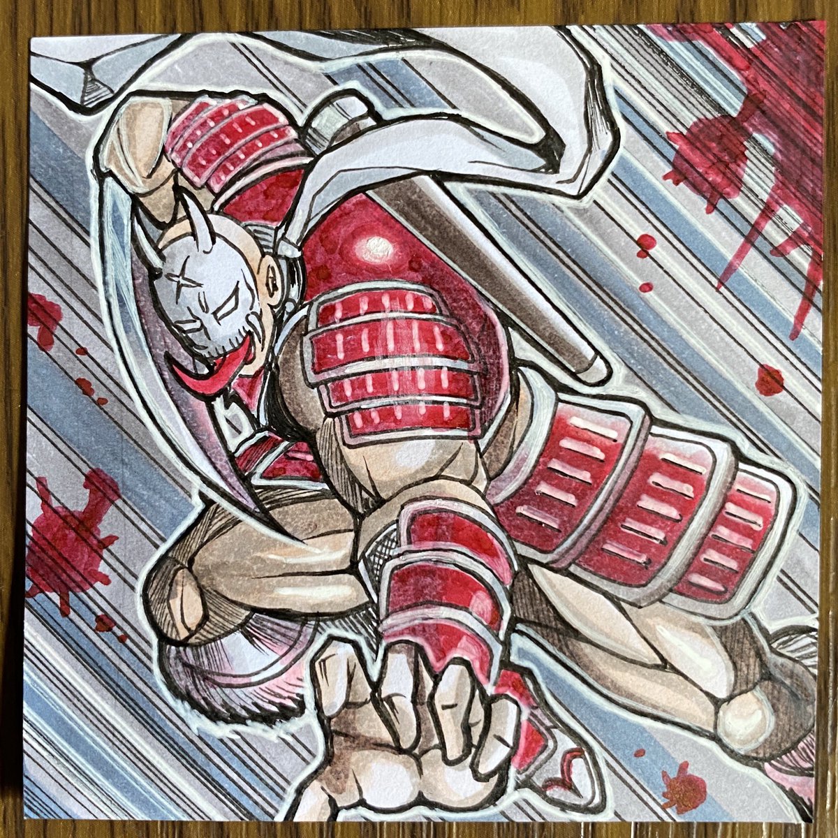 フジダイ Daily Post It Art Challenge S2 A Twitter キン肉マン二世 ハンゾウ その水も滴る素顔をこの妖腕刀でスッパリと剥ぎ取りたいもんだぜ っ 一日一ポストイット絵 No 274 キン肉マンアニメ化 キン肉マン二世 残虐ノーリスペクト二人目であり後にキーに