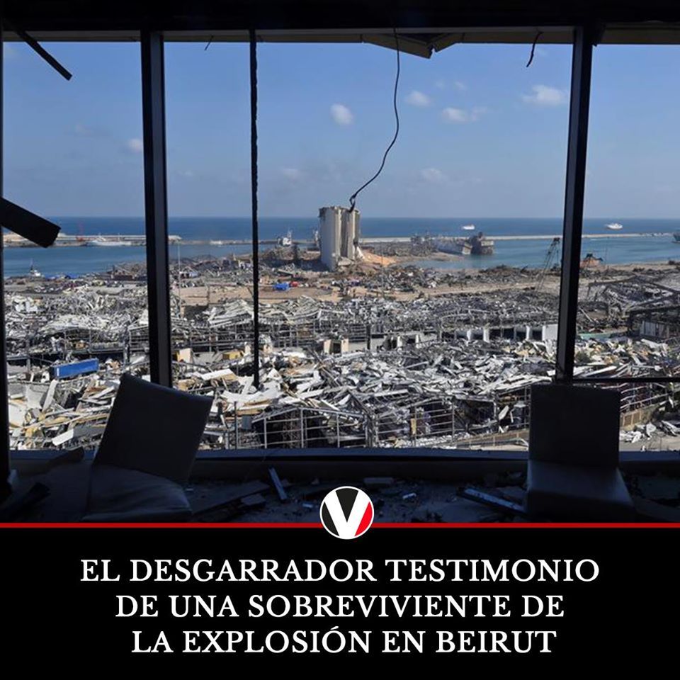 revistavistazo's tweet photo. "Lloro, cierro los ojos porque estaba tan segura de que iba a morir que no quería ver cómo pasaría". El desgarrador testimonio de una sobrevivente de la explosión en #Birut ▶️ https://t.co/fTd2DI17Zn https://t.co/s5KWCMwVUd