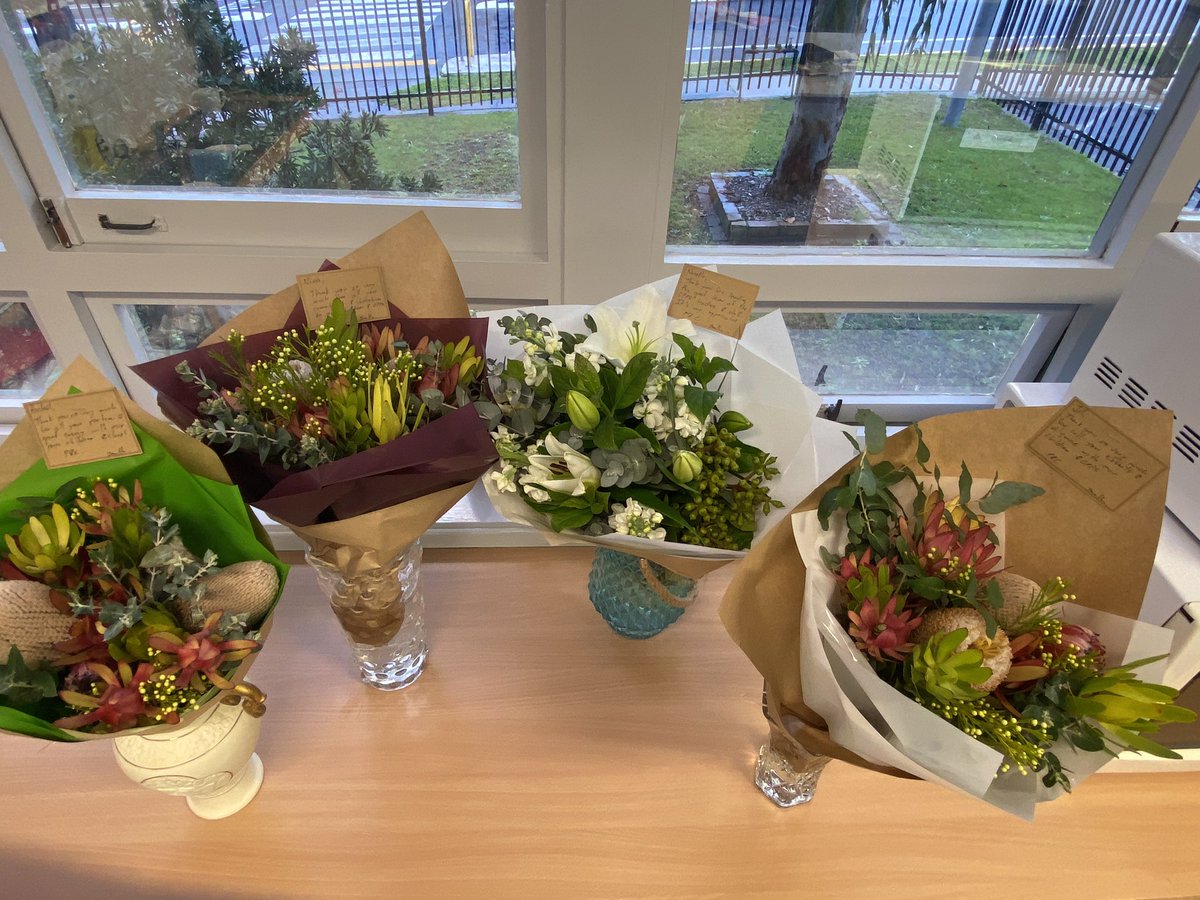 Feeling valued and cared for by an amazing P &amp; C President. Flowers for exec team during Education week.