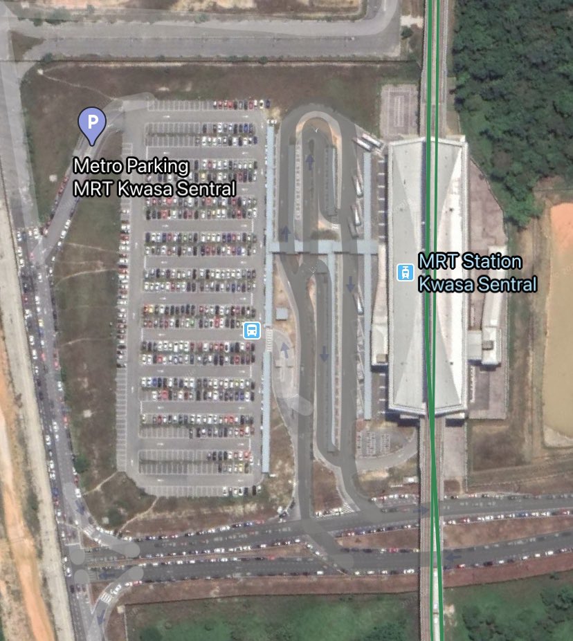 You don’t even have to go all the way out to the Greater DC area to see this. Kwasa Sentral MRT station is also inaccessible to anything but cars and a handful of infrequent bus lines. Cars are parked along the access roads like plaque deposits in an artery