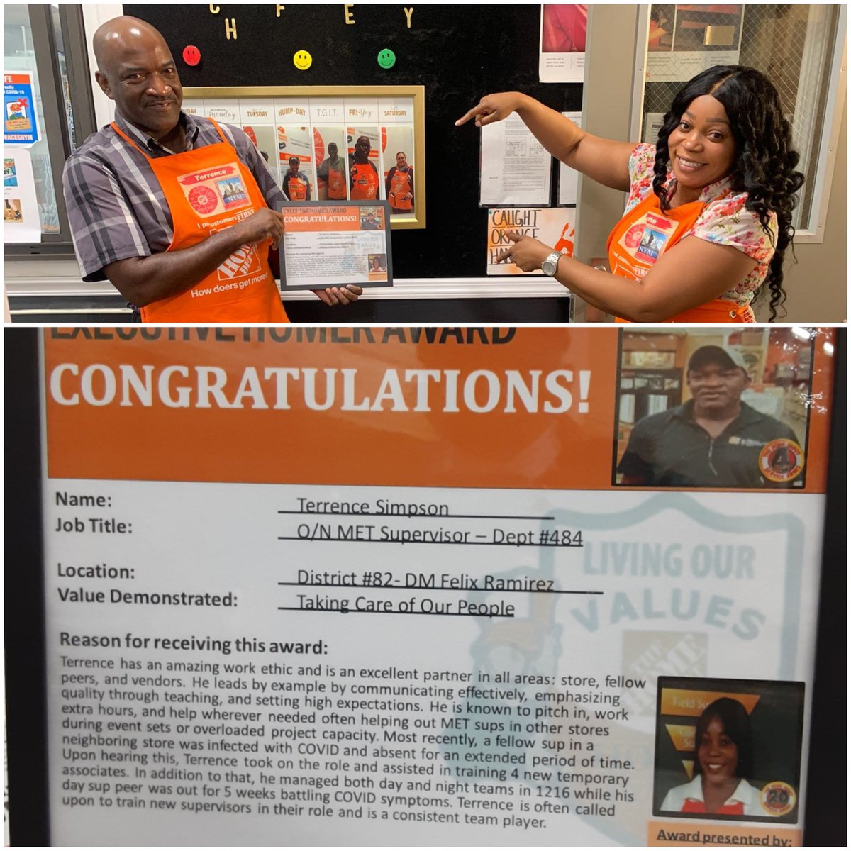 Congratulations and Thank you to Terrence our overnight MET NIGHT SUPERVISOR in 1216 on his well deserved Executive Homer Award! 
#TEAMPLAYER
#METD82
#LEADSBYEXAMPLE
@monticup <a href="/ThomasUnette/">Unette Thomas</a> <a href="/williams2_e/">Yvette Stubbs</a>