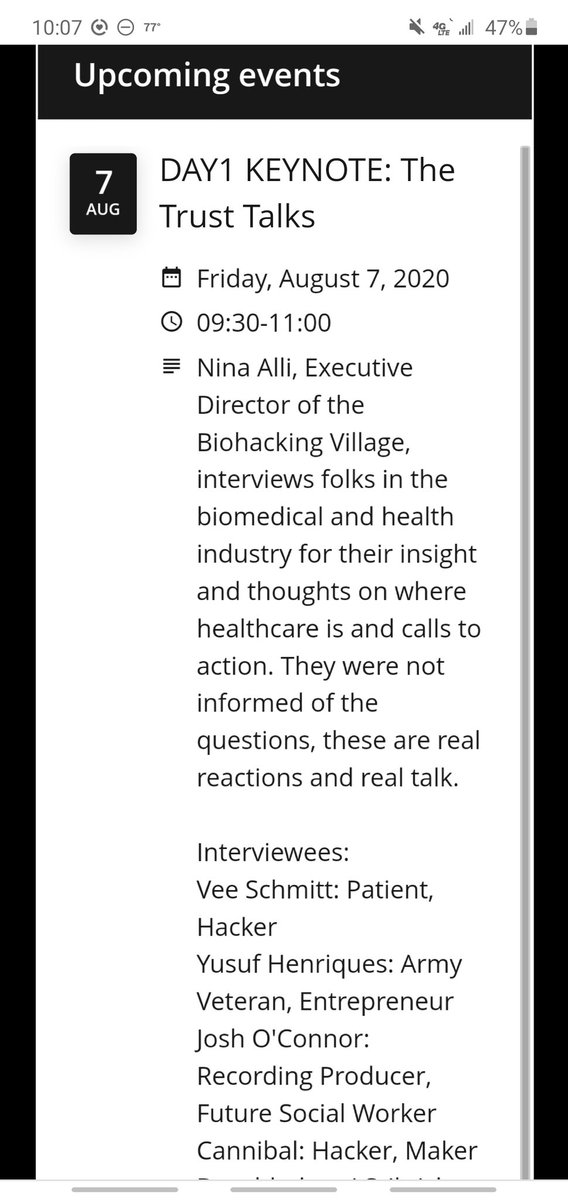 TheTurtleSnap's tweet image. Vee Schmitt: Patient, Hacker
Yusuf Henriques: Army Veteran, Entrepreneur
Josh O'Connor: Recording Producer, Future Social Worker
Cannibal: Hacker, Maker
Devabhaktuni Srikrishna: Data Scientist
Najla Lindsay: DFIR Scientist, BHV Speaker Ops
Nate DeNicola, MD: Telehealth, Physician