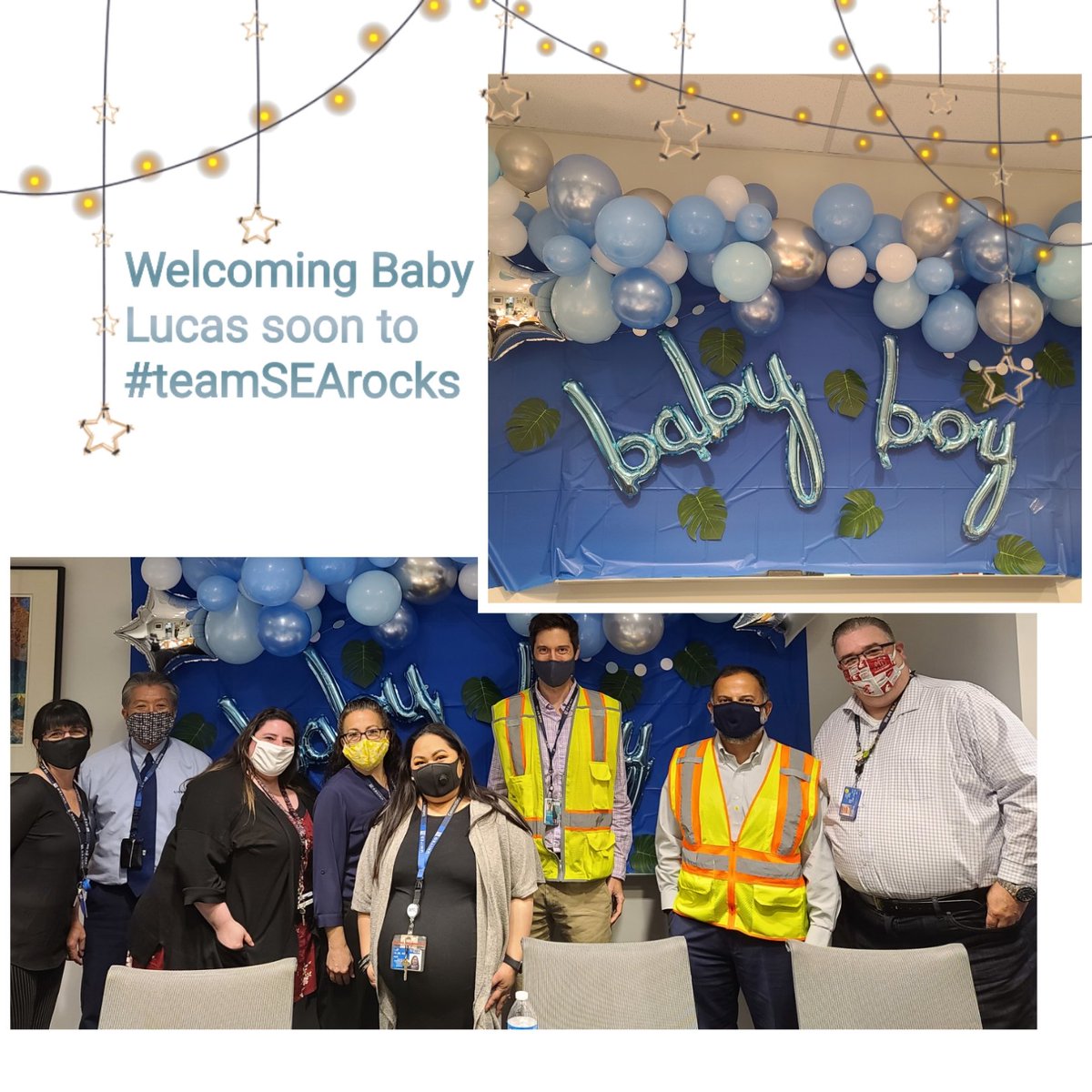 Celebrating a masked baby shower to welcome a new little one to our SEA United family! Cant wait to meet  Baby Lucas. @weareunited #whyiloveao #winningthelines #beingunited Thanks for the station visit @DBP_sfo @GBieloszabski