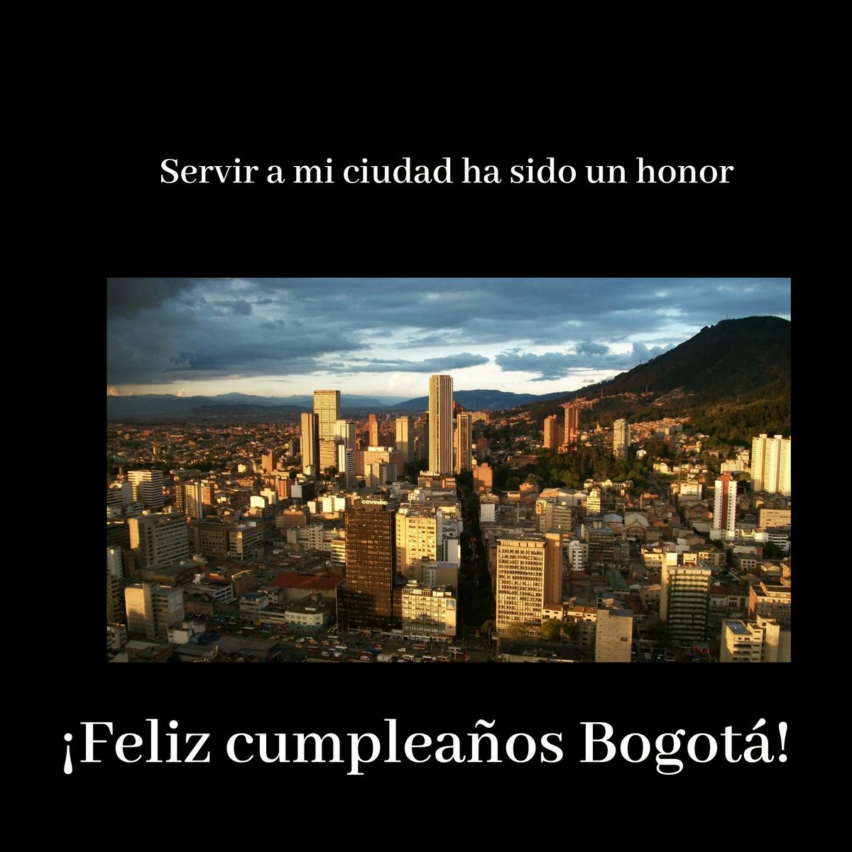 DiegoDeviaT's tweet photo. #GraciasBogotá Ha sido un honor servir a  mi ciudad y a cada uno de sus habitantes.  #FelizCumpleañosBogota https://t.co/lKQ1JqG3cX