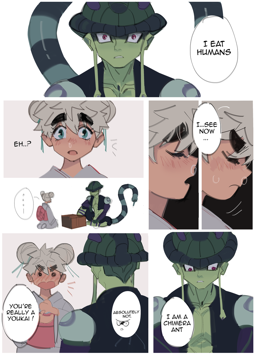 I can't thank @GungiKing951 and @Duke_kitty_ enough for their support; they revived a comic I gave up months ago. Their enthusiams helped me revamp this colorized #merumugi comic !???thank you so much ??I will post 2 pages each day ✍️ enjoy the romance ! 