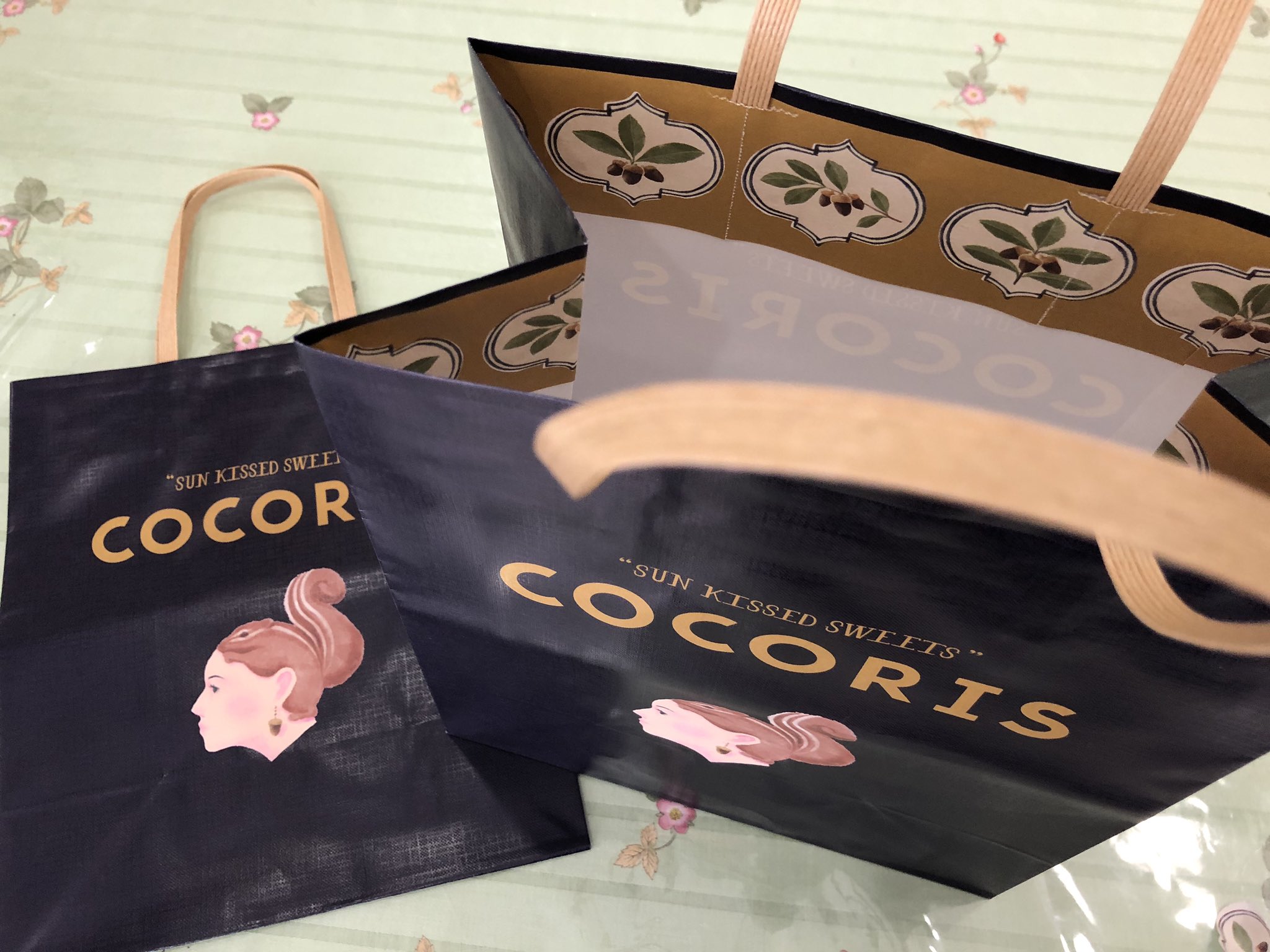 リラッママ 娘から グランスタ東京のココリスさんの洋菓子が届きました クッキーとフィナンシェ 食べるの楽しみ イラストの 女の子のポニーテールがリスちゃんになってる かわいい 紙袋の中にもかわいいイラスト グランスタ東京行ってみたいな