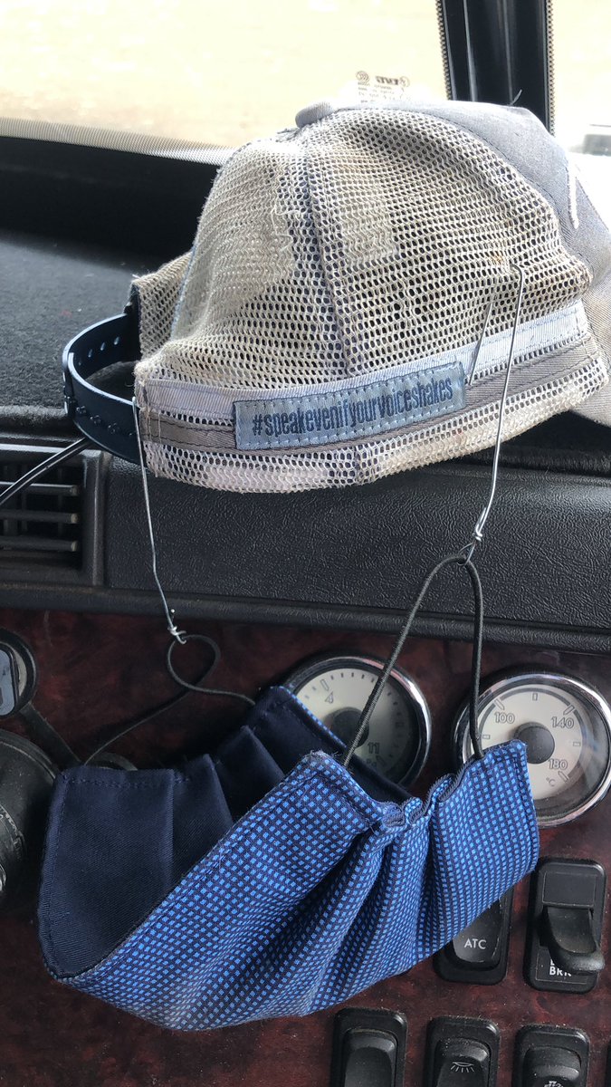 jbeno75's tweet image. I don’t get out of the truck without my @dollysdream_aus hat so ive made some paperclip hooks for my mask so I never forget it! And I was sick of it pulling on my wingnuts so I hook it on the other side of my hat while wearing it. #maskhack