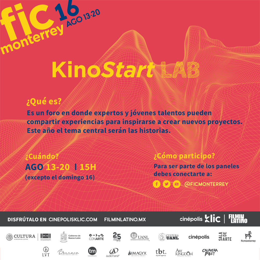 ficmonterrey's tweet photo. ¡Participa en los paneles que tenemos preparados como parte del programa de KinostartLAB! ✨
Muy pronto anunciaremos todo lo que podrás disfrutar en esta sección desde las redes del #ficmonterrey16 #ahoraencasa 🎥👀 https://t.co/hfQjRADVo6