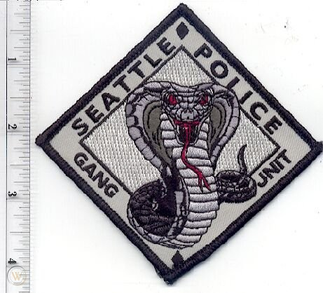 Generally speaking the SPD's gang unit is tasked with investigating gang-related street crimes, like drive-by shootings, fights and drug trafficking.They can be identified by their cobra patch. Probably a reference to the Stallone flick (or Karate Kid) (2/11)