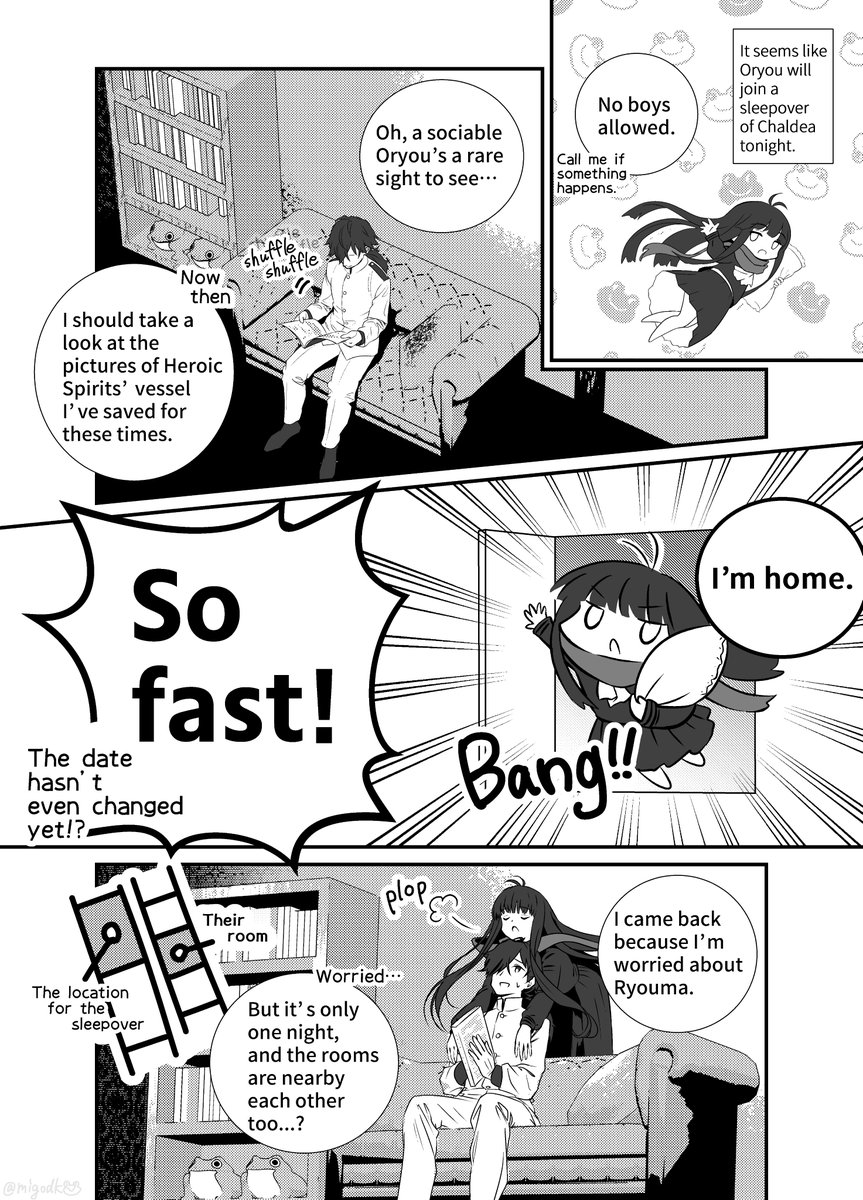 *English version*
The story of the time Oryou went to a sleepover (RyouRyou)
Eru translated it into English! Thank you? 