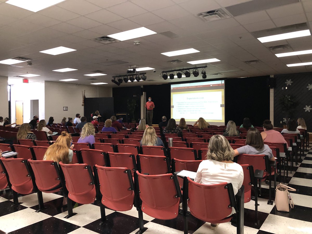 _stephaniemason's tweet photo. JBHS admins provide normalcy on a very different opening day for teachers.  Thank you for solid, calm leadership.  Thank you for modeling what you expect!  Sincere appreciation for the positivity and professionalism demonstrated by all teachers and staff at today’s meeting. https://t.co/yMV94Fy2oo