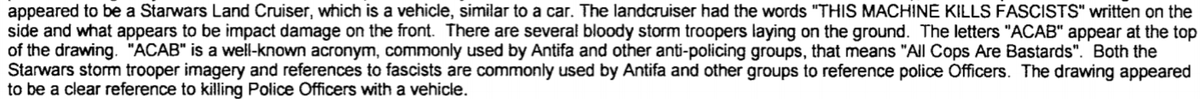 Lilje found her Facebook page. Court documents reference memes she posted as evidence that she had homicidal thoughts toward police. Also, the detective insinuates possible ties to "Antifa." (8/11) https://patch.com/washington/seattle/videos-seattle-mothers-arrest-go-viral-police-respond