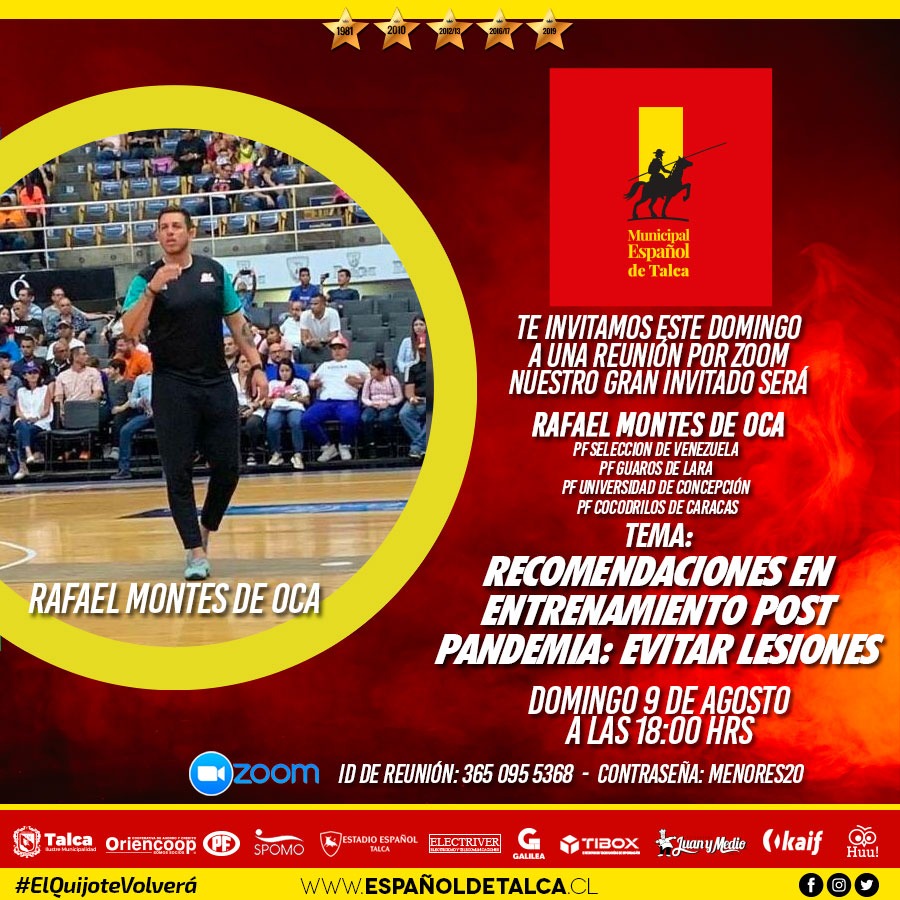 No te pierdas este domingo la reunión por zoom con nuestro gran invitado 
➡️ Rafael Montes de Oca
✅ PF Seleccion de Venezuela 
✅ PF Guaros de Lara 
✅ PF Universidad de Concepción 
✅ PF Cocodrilos de Caracas
#Deportes #Basquetbol #ejercicios