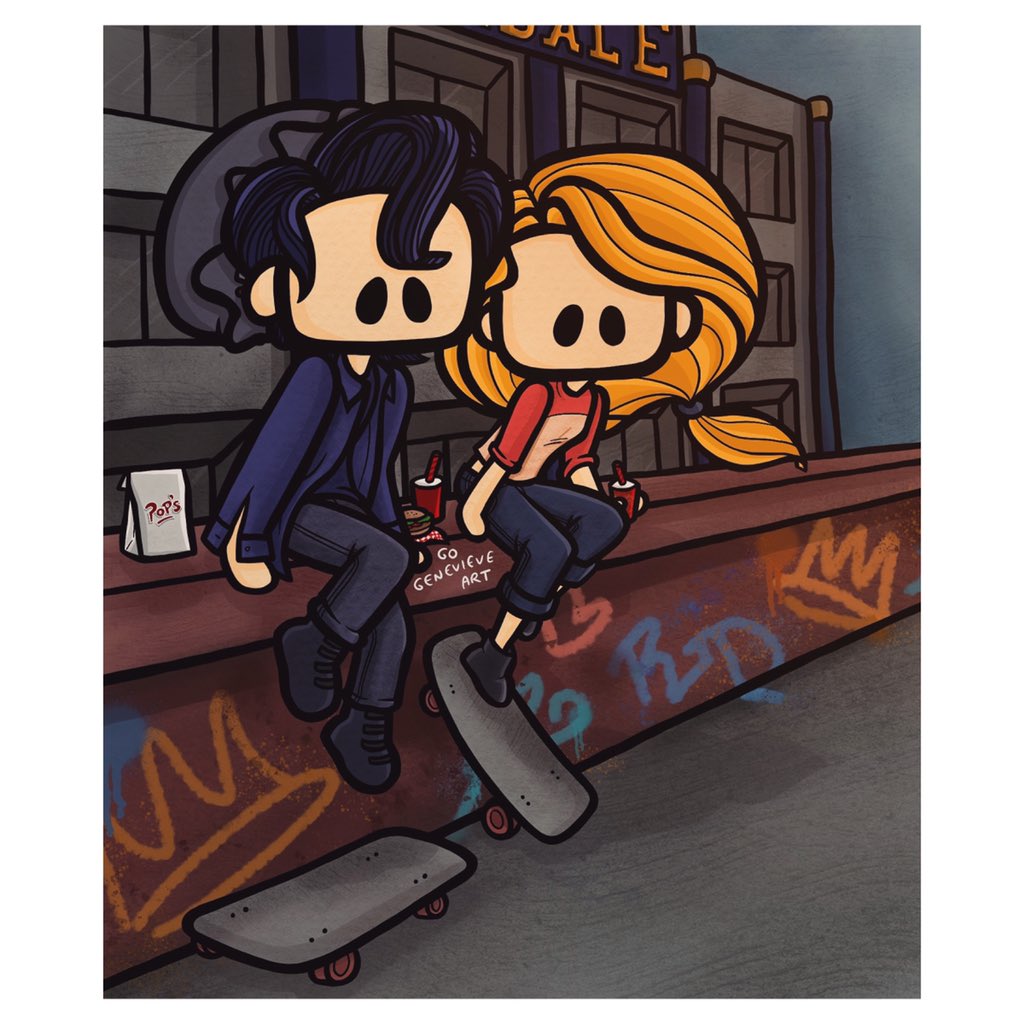 gogenevieve's tweet photo. Sk8er #Bughead (and snacks) 🍔 @lilireinhart @WriterRAS @ArchieComics @RiverdaleWriter @CW_Riverdale @colesprouse #bugheadart #bugheadedit #bugheadau #bugheadfanart #bugheaddolls https://t.co/6L78ning3a