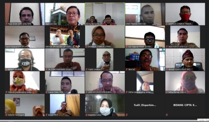 Kegiatan Konsultasi Publik Roadmap BASNO Provinsi Nusa Tenggara Barat Tahun 2020-2023 bersama Instansi yang terkait dan pihak-pihak yang membantu penyelenggaraan kegiatan ini di Kantor BAPPEDA PROV. NTB &amp; dilaksanakan dengan metode pertemuan jarak jauh menggunakan virtual meeting