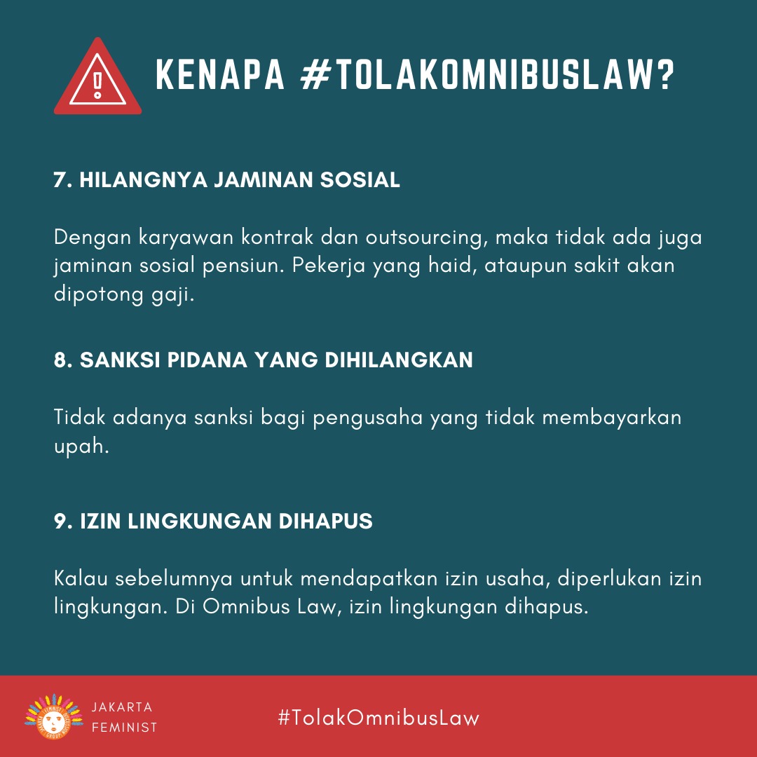 Kenapa kita harus #TolakOmnibusLaw? Ini beberapa alasan...