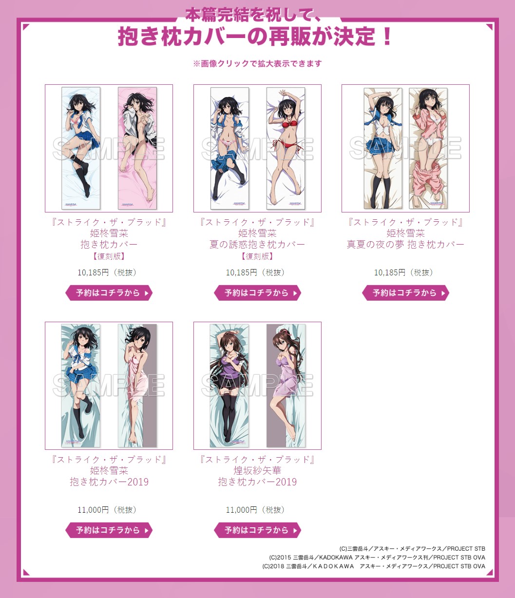 ストライク・ザ・ブラッド C85 姫柊雪菜 抱き枕カバー高価買取