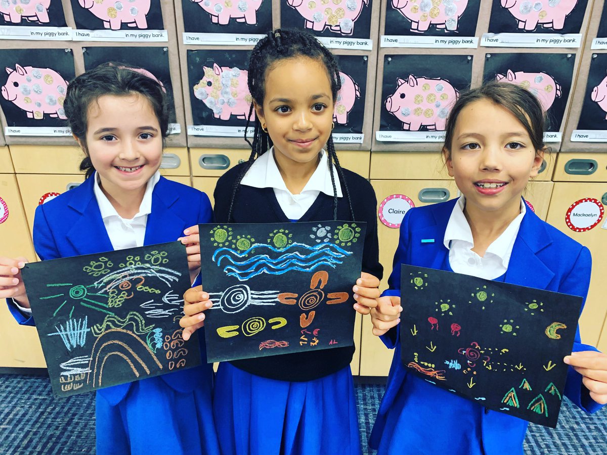 PrimaryLK's tweet photo. Year 2 students have been learning about Aboriginal symbols and their meaning in traditional artwork and story telling. https://t.co/klB0gRlNB9