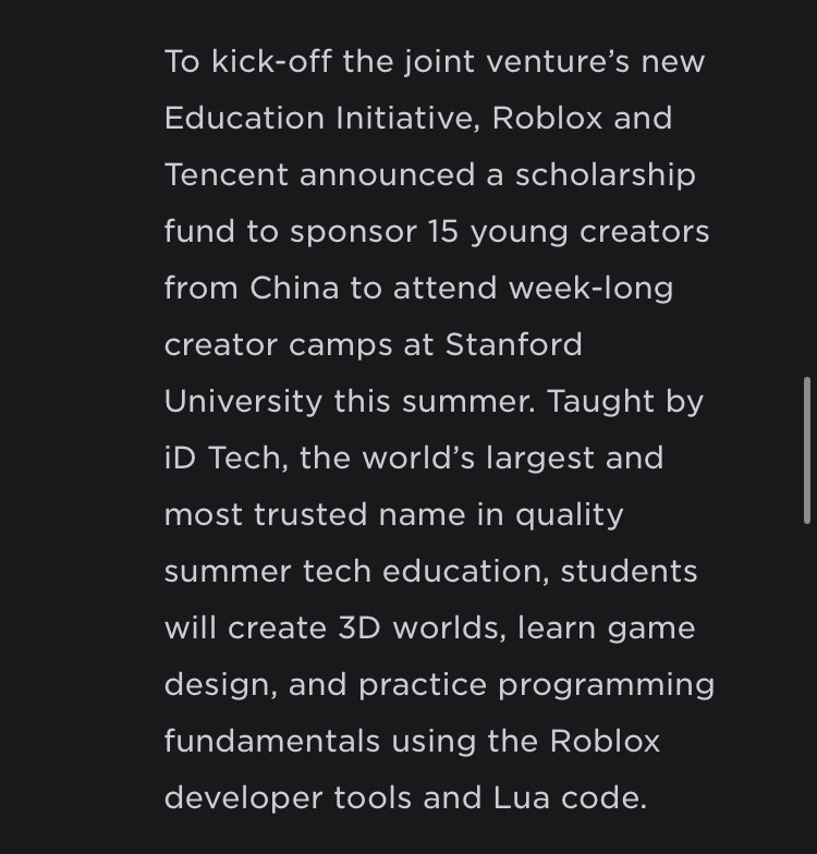 Rtc Wakandaforever On Twitter News Tencent X Roblox Pt 2 The Platform Was Supposed To Be Sponsoring Asian Students Ability To Learn Using Roblox S Stem Features As Explained In The Blog - roblox lua coding practice