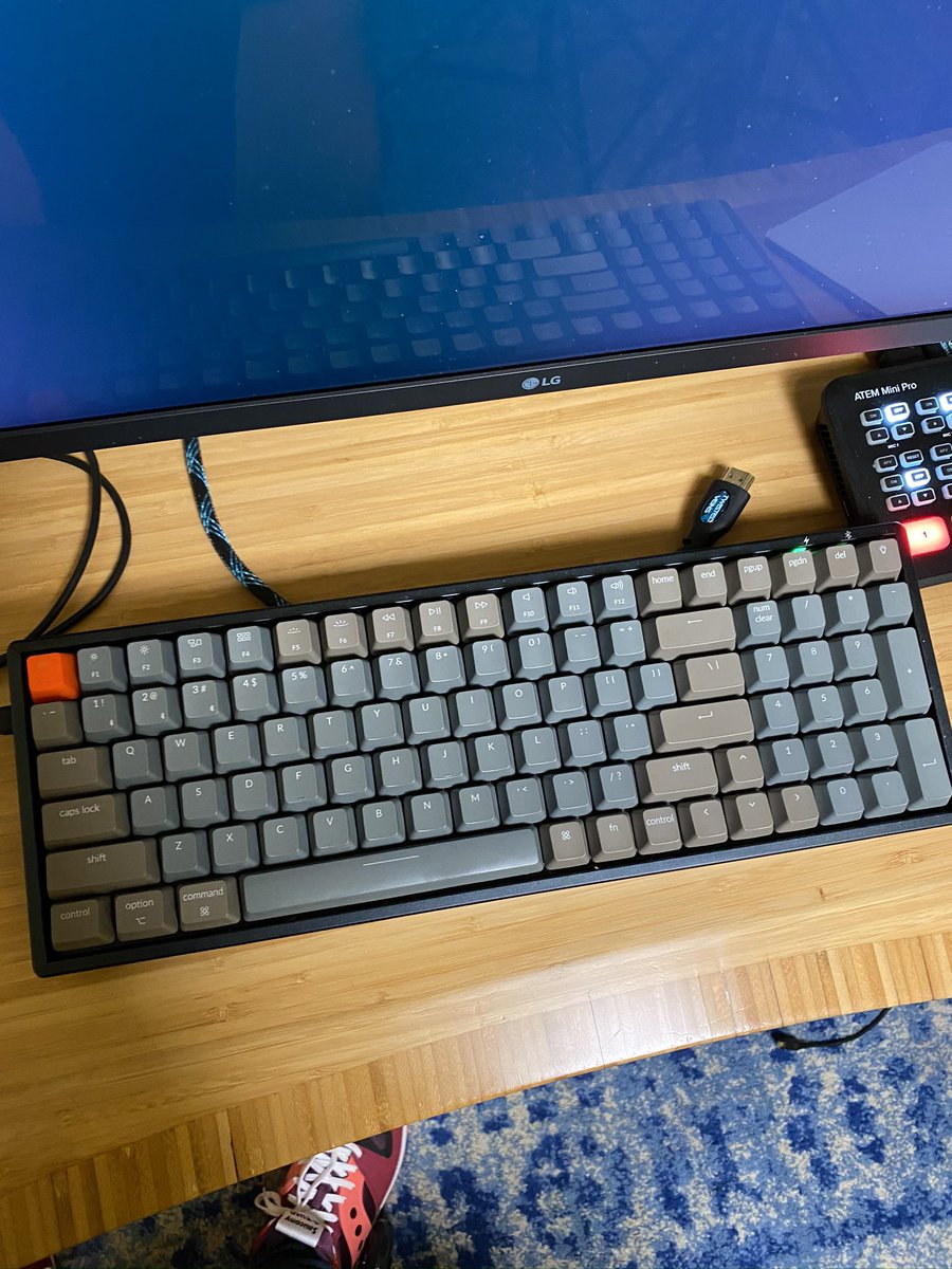To compensate, I've taken mechanical keyboards from "interest" to "problem" all the way through to the other side: "collection." This is currently a Bluetooth / cabled variant; the  @KeychronMK K4. I like it! It's also depressingly inexpensive.