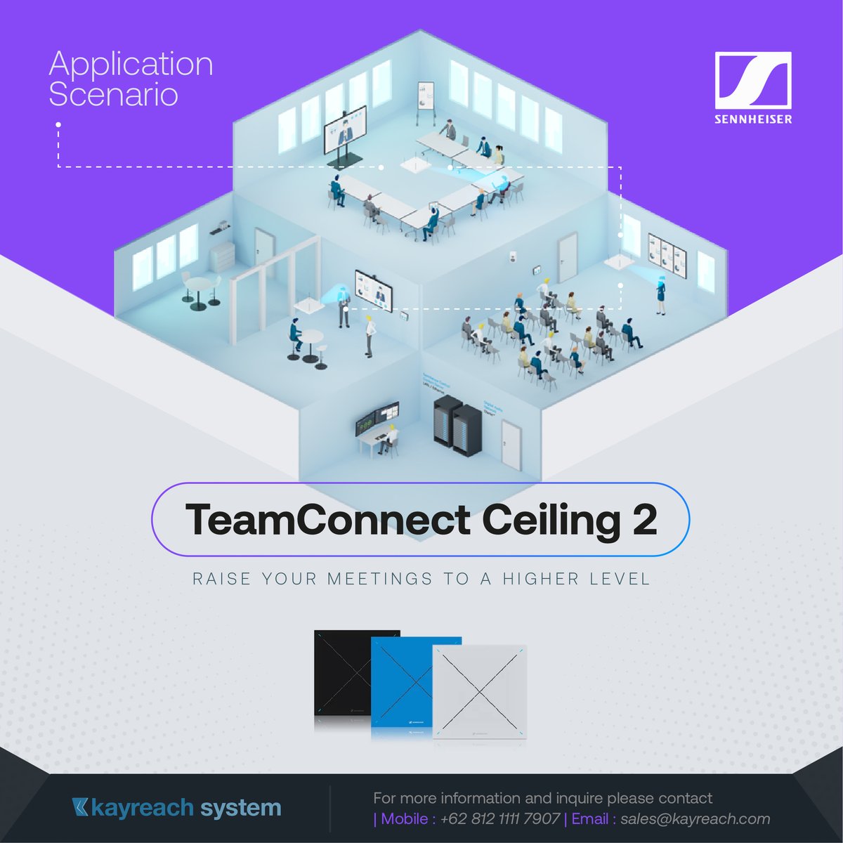 Kayreach_System's tweet image. TeamConnect Ceiling 2 is a reliable ceiling microphone solution that is quick and easy to install. 

For more information about Solution Audio for Meeting please contact sales@kayreach.com

#sennheiserr #Smartboardroom #AudioVideoSystem #VideoConference #HowTo #CommandCenter