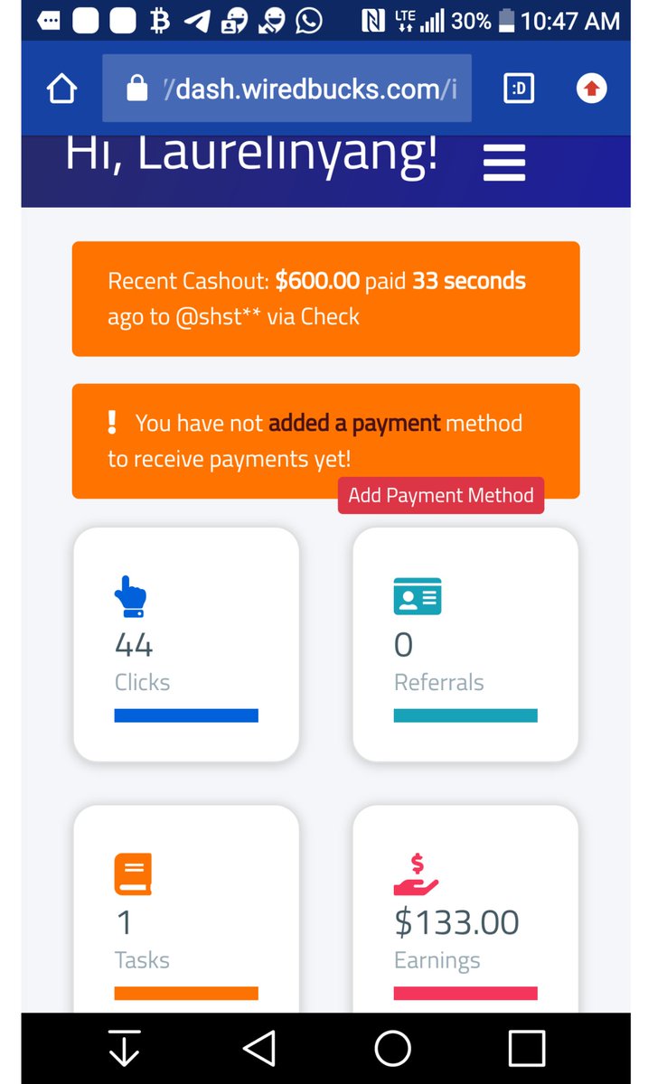 MonispotN's tweet photo. https://t.co/Ncyzg8ETS3 inviting you to join WiredBucks, a site that lets you earn money with social media. I just earned $133.00 and you can too! Sign up today for a $25 bonus!;hashtags=onlinejob #earnmoney #makemoneyonline #onlinemoney https://t.co/fdpYnCV7yw