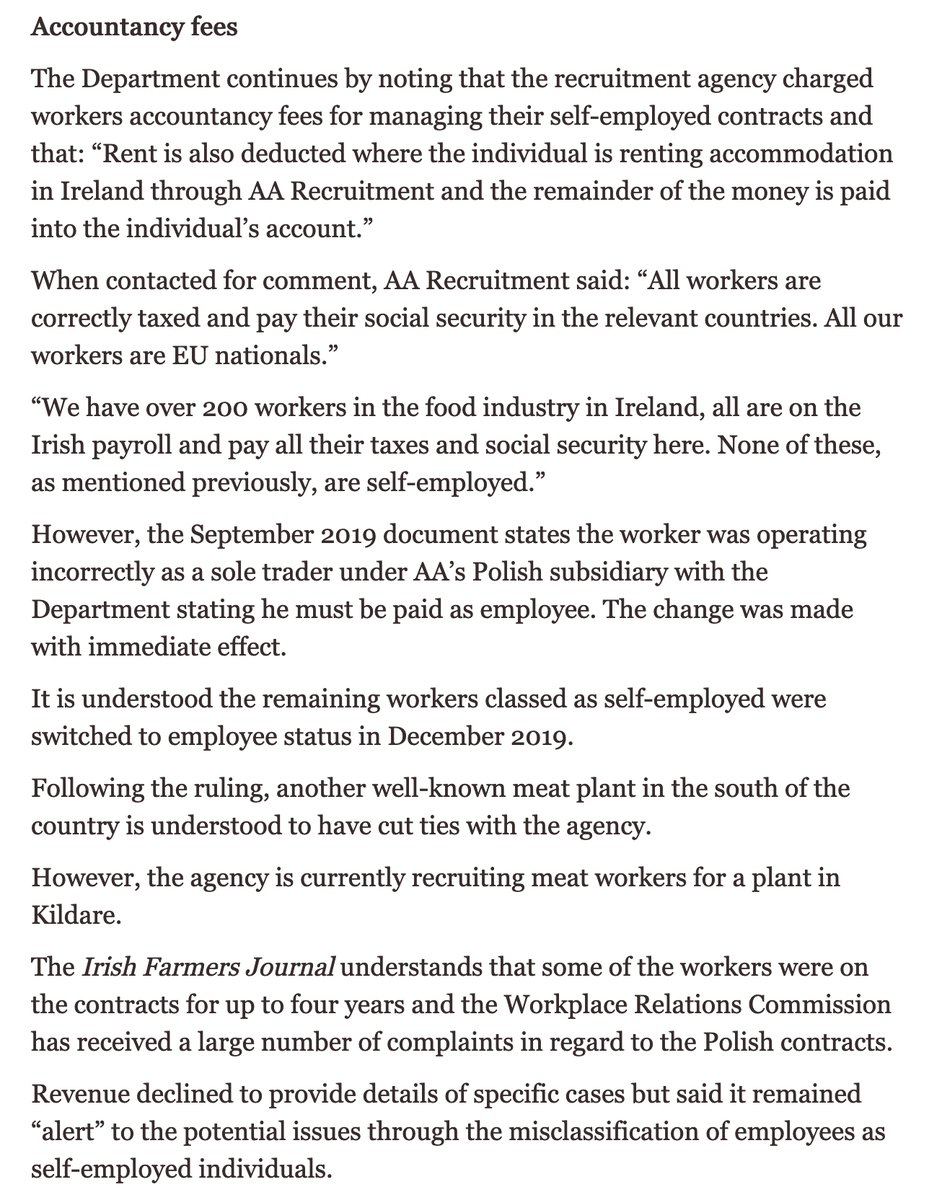 Last bit, behind a subscription wall about the original post: https://www.farmersjournal.ie/meat-factory-recruiter-told-to-pay-irish-tax-contributions-561189