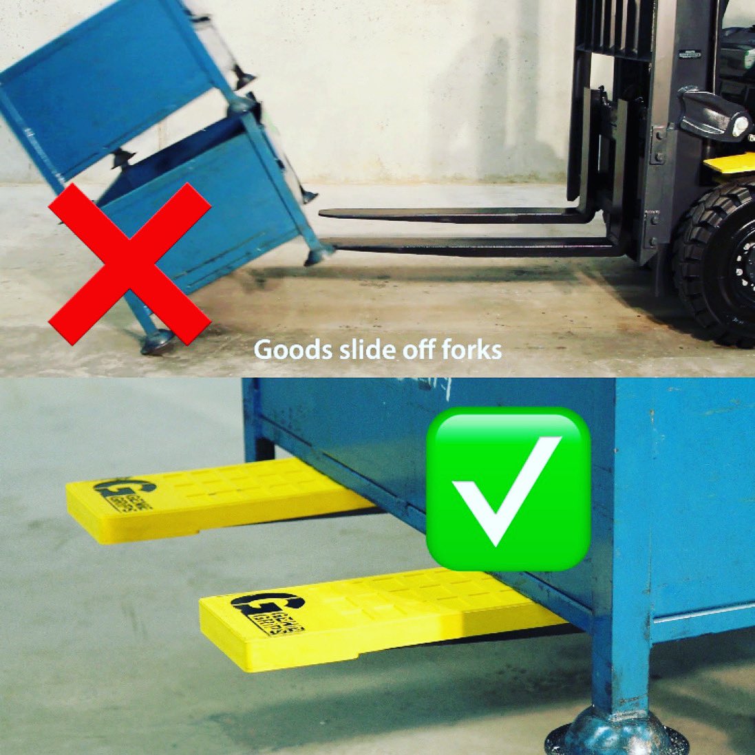 FlatforkEurope's tweet photo. 🇩🇪 Ein weiterer kostspieliger Ooops Vorfall den Sie vermeiden können mit #geniegripsmats auf die #gabeln vom #stapler 
#lagersicherheit #staplersicherheit https://t.co/ZhiApMKf6P