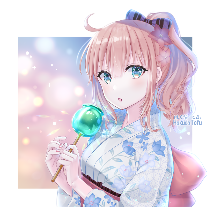 はくだ とふ 在 Twitter 上 青いりんご飴と浴衣の女の子を描きました オリジナル T Co Hhhoypd6bj Twitter