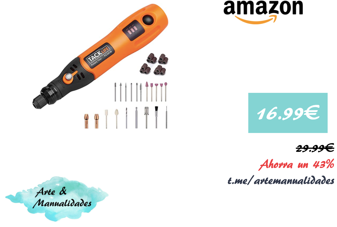 ♦️OFERTAZA ❗️#Amazon 

✨ Mini amoladora para lijado, grabado, tallado, perforación y limpieza por solo 16,99€ !! (PVP: 29,99€)

⚡️Ahorra un 43%!! ⚡️

⭐️Enlace: buff.ly/3gEFLEm